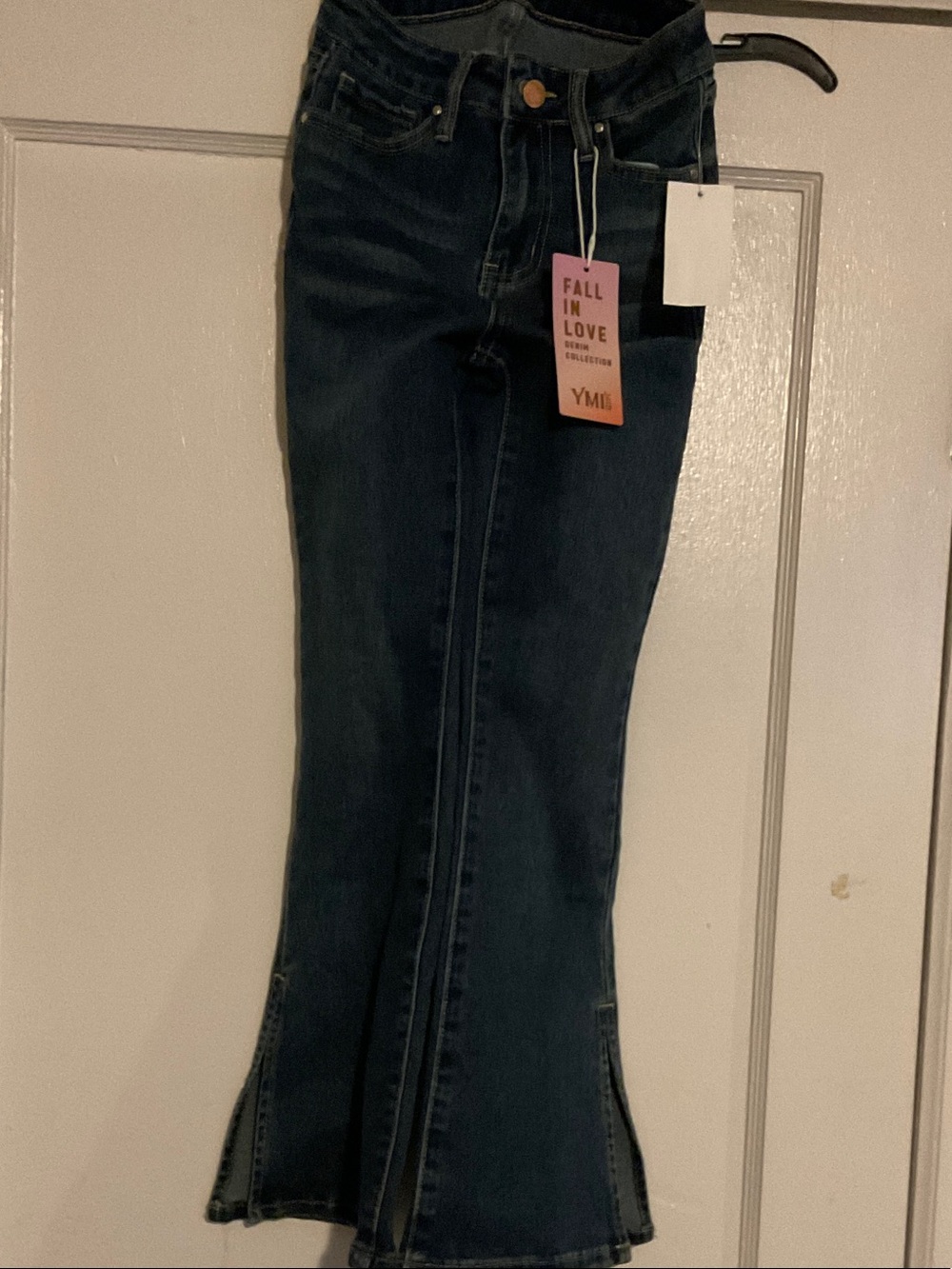 YMI Girls Dark Blue Flare Jeans with Subtle Split Hem